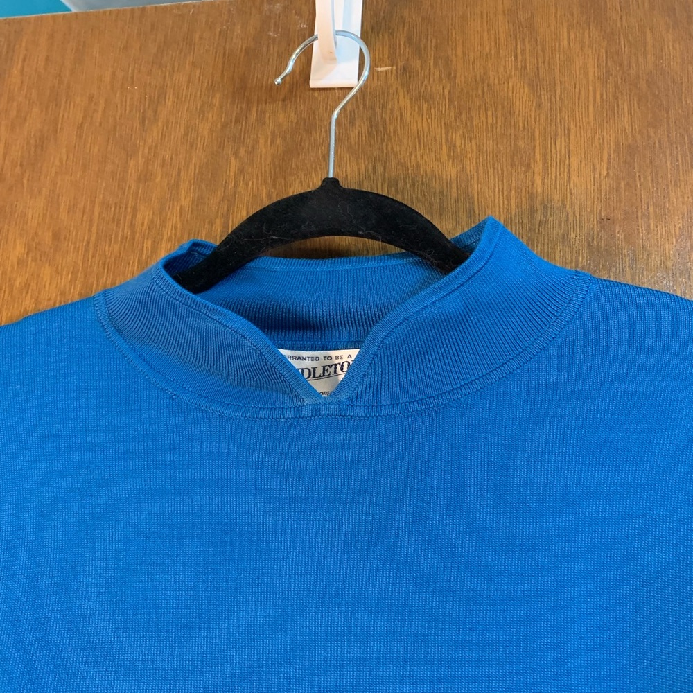 Pendleton Size Large Mock Neck Turquoise Blue Blo… - image 2